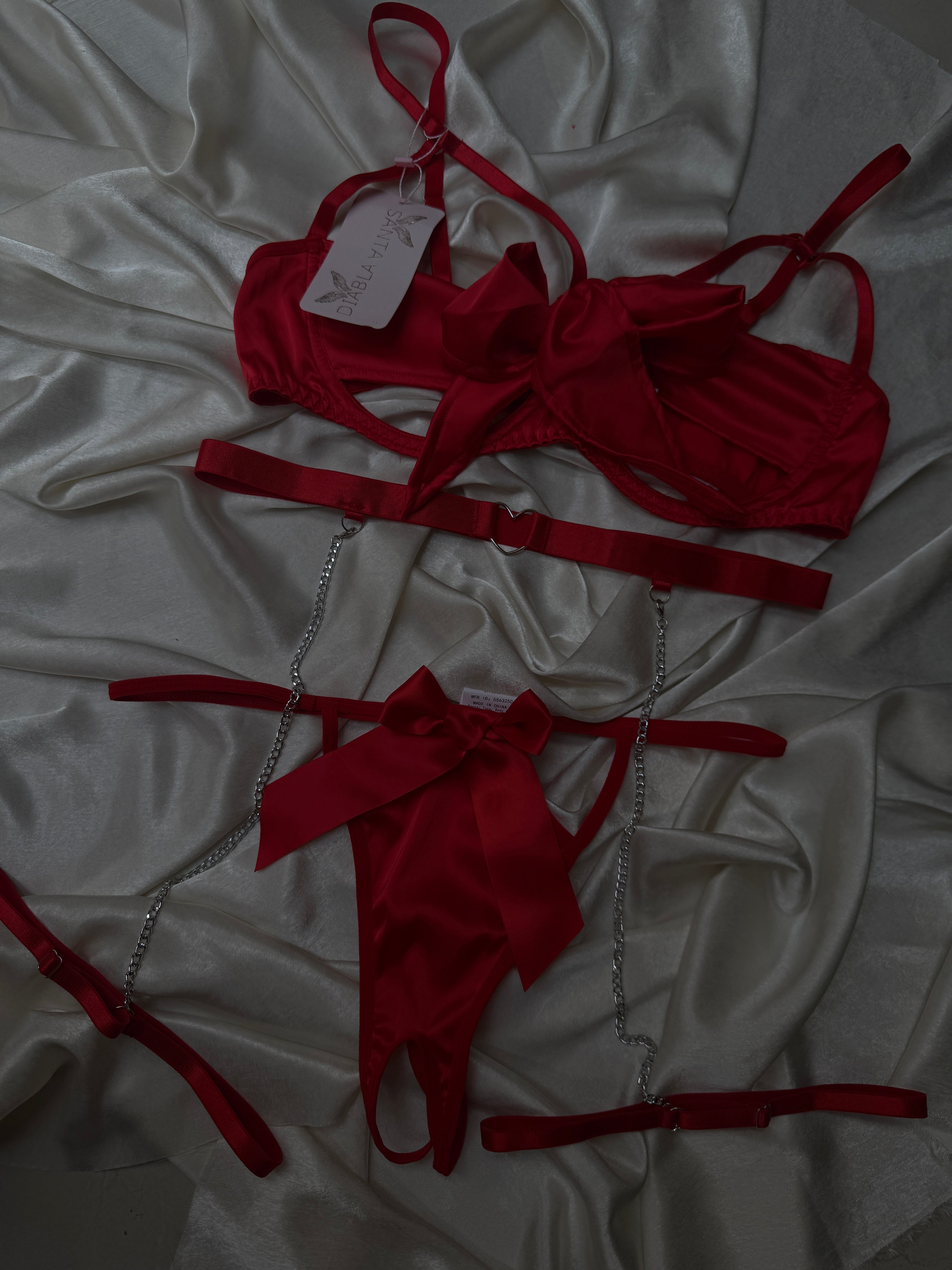Moñito set red